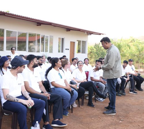 Anil Thomas condcting Team building training at Mustardseed Campsite