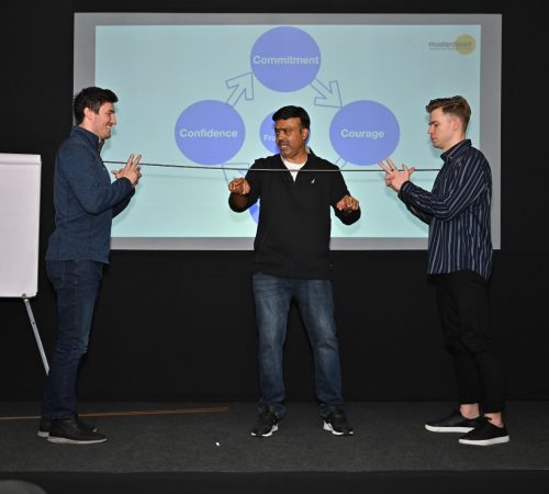 Anil Thomas doing activities with participating